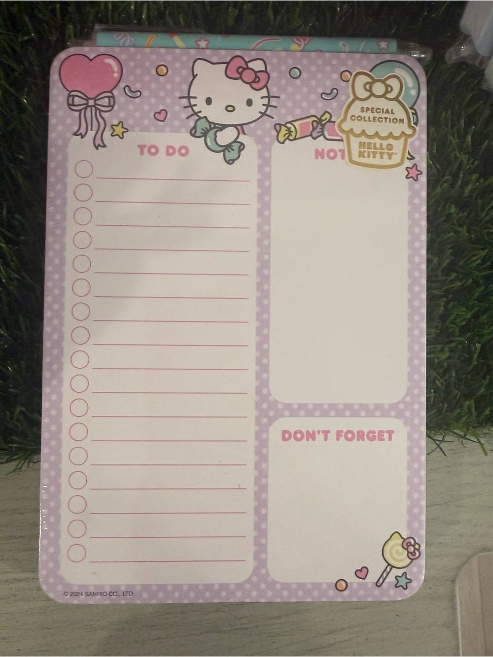 Sanrio Hello Kitty Lavender Candy-Themed To-Do Desk Pad & Gel Pen